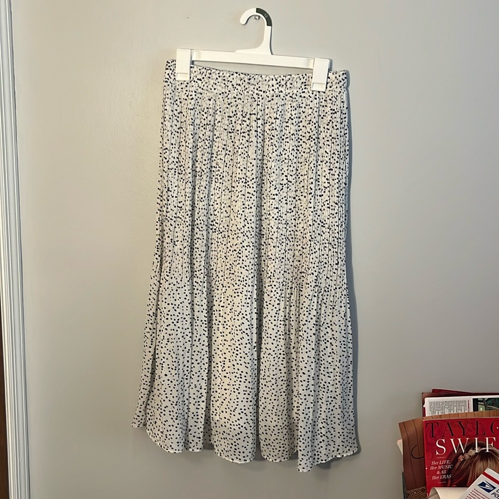 Midi Black and White Polka Dot Skirt